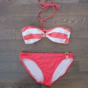 Polo by Ralph Lauren Stripe Pink White 2pc bikini